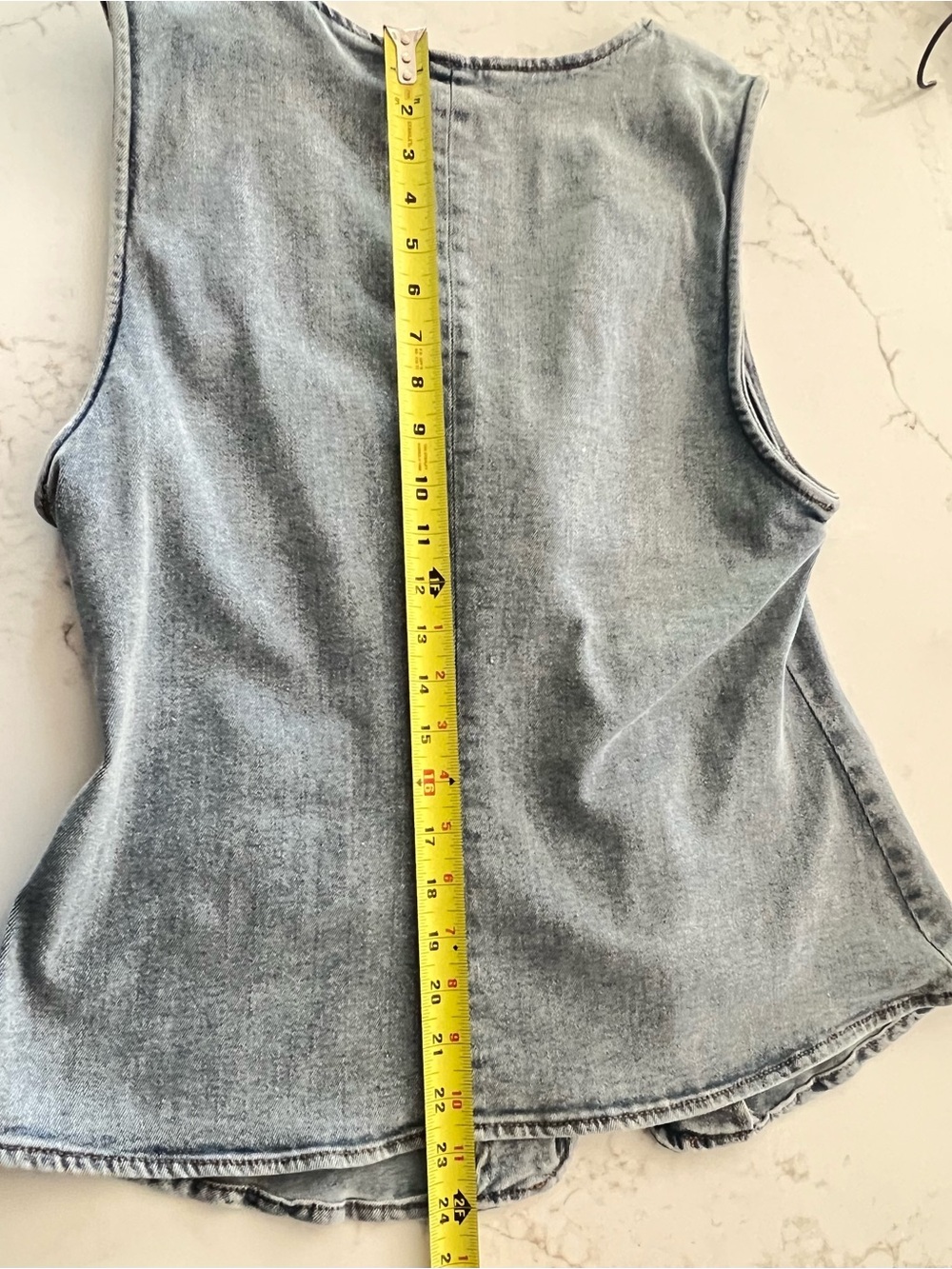 Womens Vigoss Denim Vest XL | Light Wash Button Front Tailored Vest - Picture 11 of 11